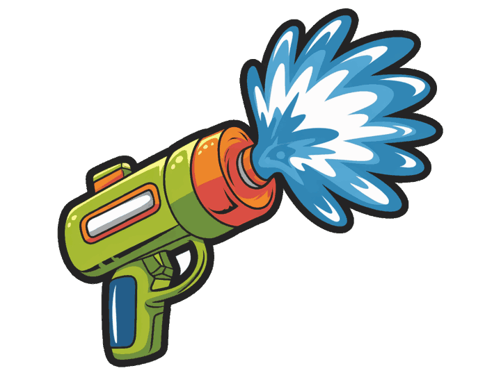 A mighty super soaker blasting a jet of water